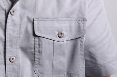 灰色短袖純棉吸汗工作服訂做細(xì)節(jié)圖